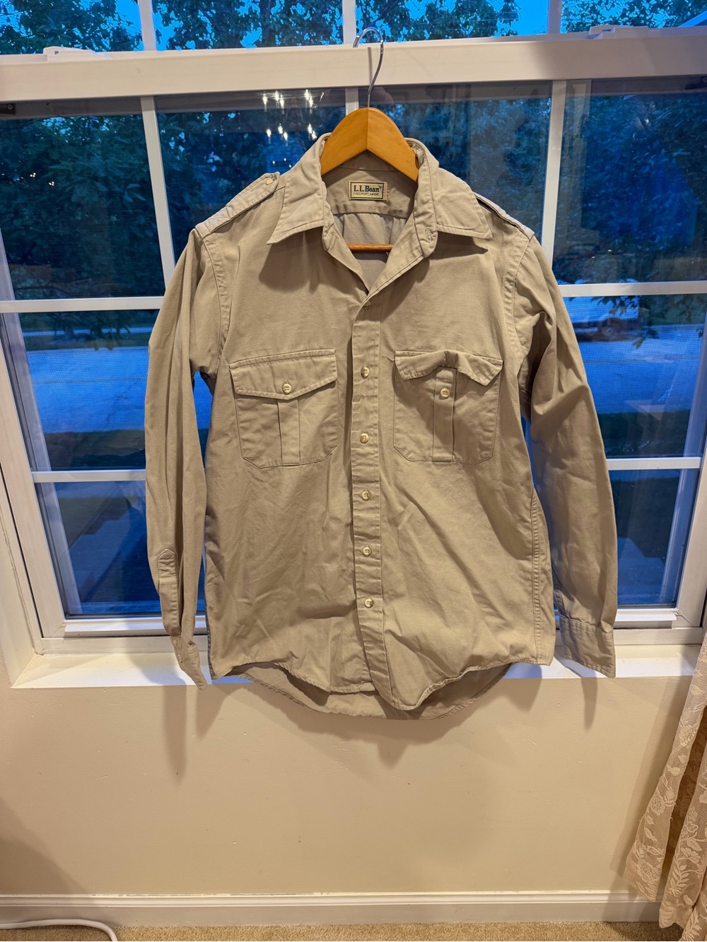 L.L. Bean Men's Button-Down Shirt in Khaki